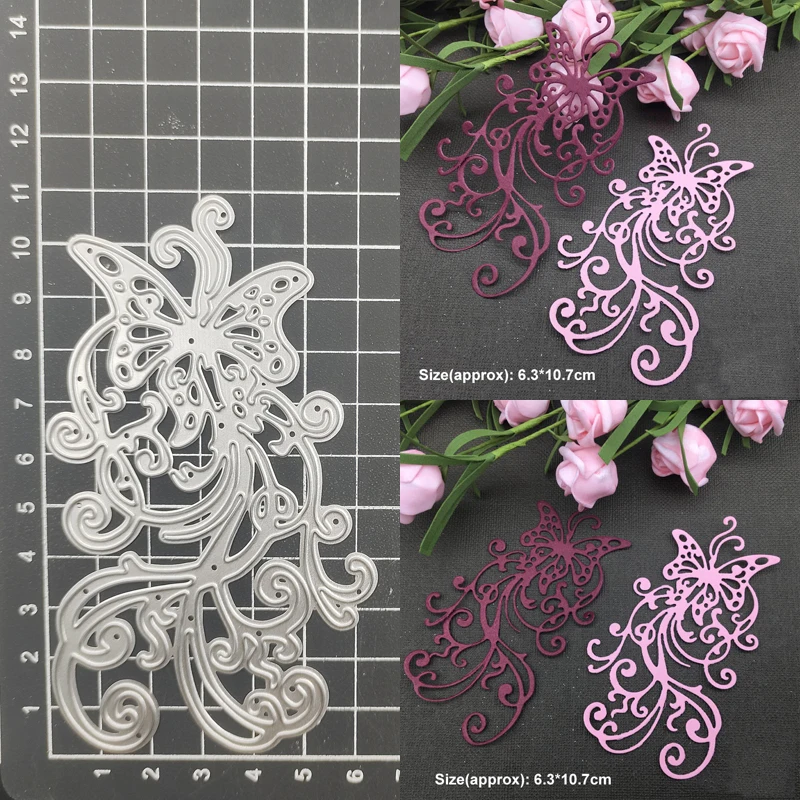 

Butterfly Vintage Vine Lace Metal Cutting Dies Stencil Scrapbook Diy Album Stamp Paper Card Embossing Decor Craft Knife Mould