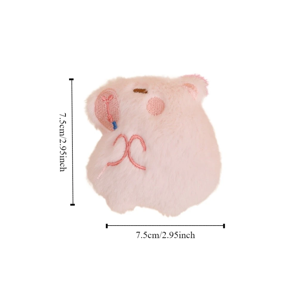 Cute Cartoon Capybara Plush Keychain Soft Toys Ball Chain Charms Plush Stuffed Guinea Pig Pendant Kids