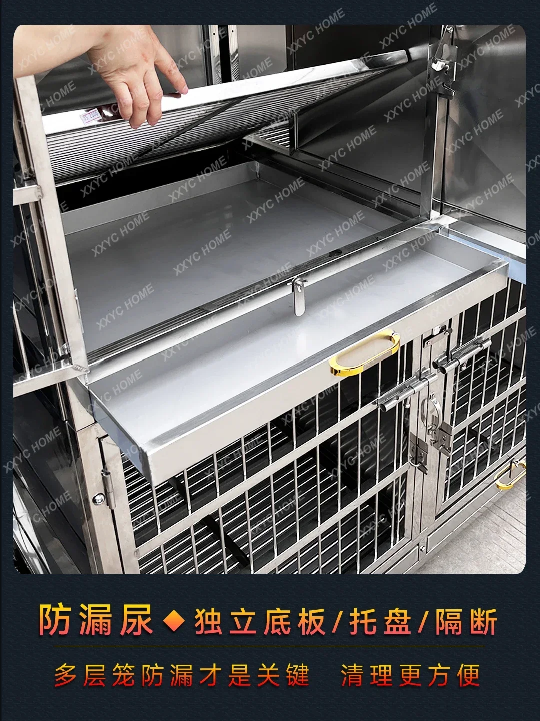 Stainless Steel Dog Cage Small Dog Three Layers and Multiple Layers Pet Hospital Cage