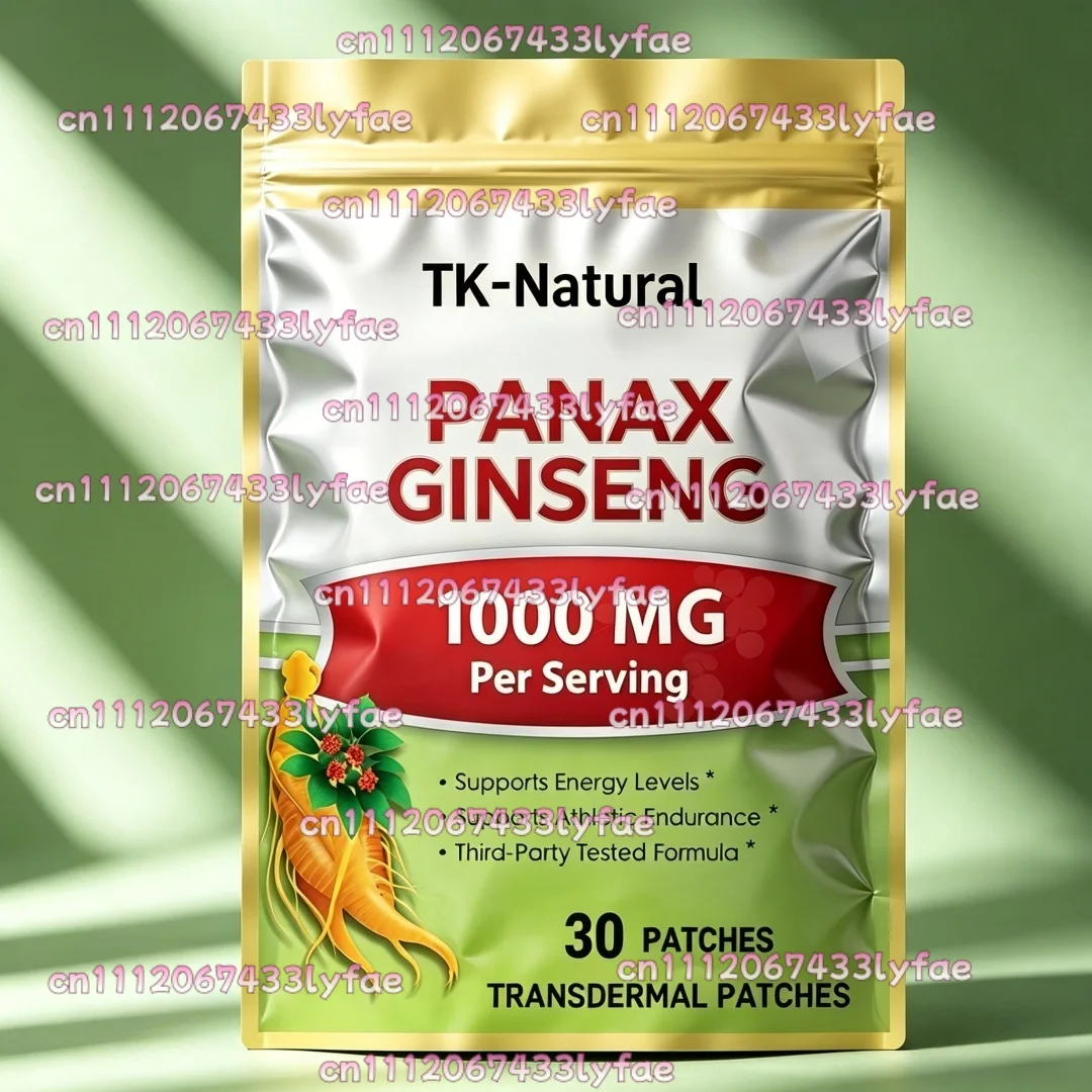 30 Patches Korean Panax Ginseng Transdermal Patches Support Energy, Male Performance, & Immune System