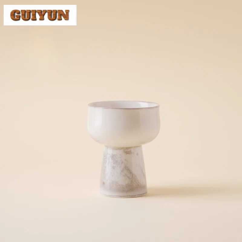 

2pc/lot Kiln Flambed Glazed High Foot Teacup Luxury Tea Bowl Water Jug Tea-tasting Smelling Cup Jianzhan Master Cups Teaset 80ml