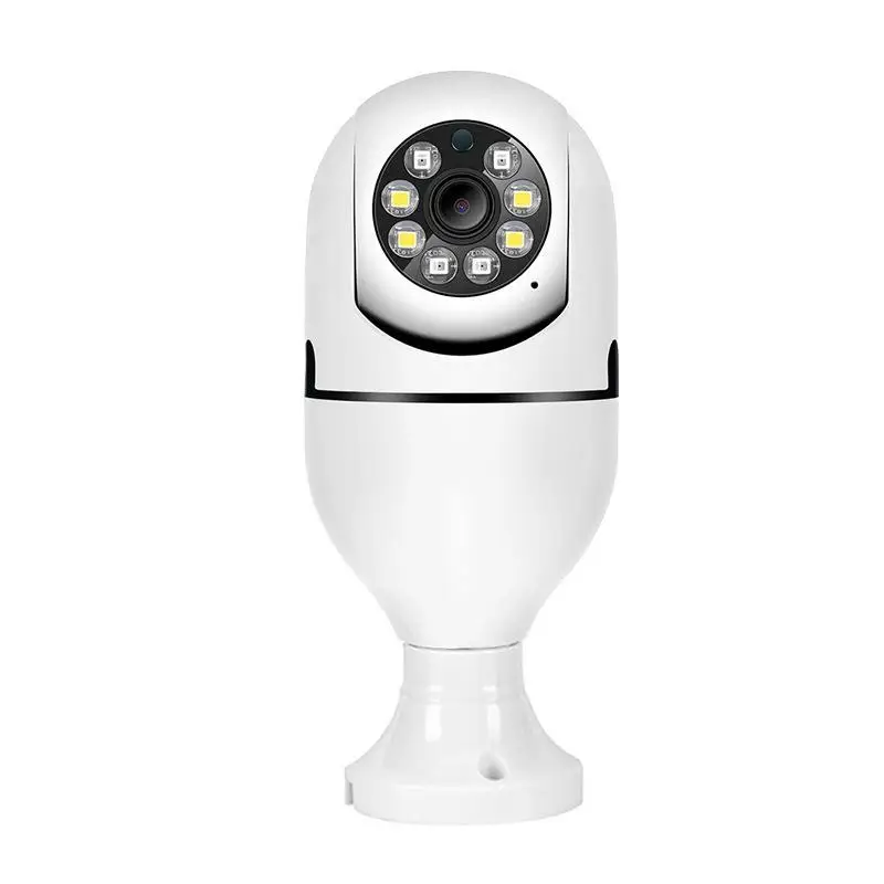 E27 Bulb Security Camera HD Night Vision Two Way Audio Mobile App Control for Home Nanny Elderly Monitoring