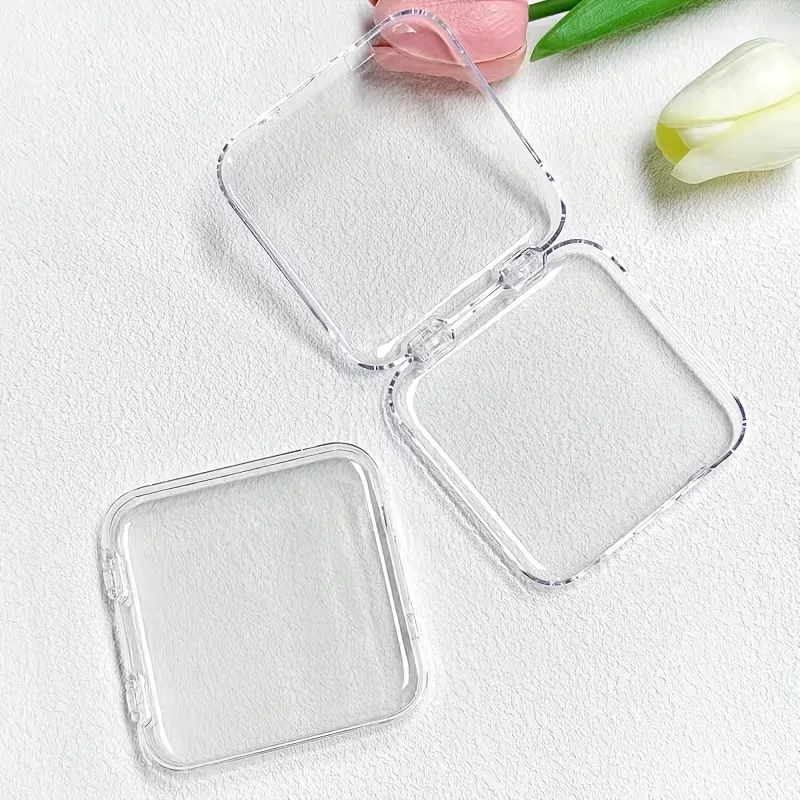 

10pcs Press-Type Press on Nail Storage Boxes, Acrylic Display Cases with 30 Double-Sided Adhesive Strips for Nail Art Collection