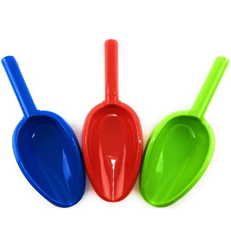 

3Pcs Children's Long Handle Matte Low Plastic Shovel, Suitable for Sand and Beach Red, Blue and Green