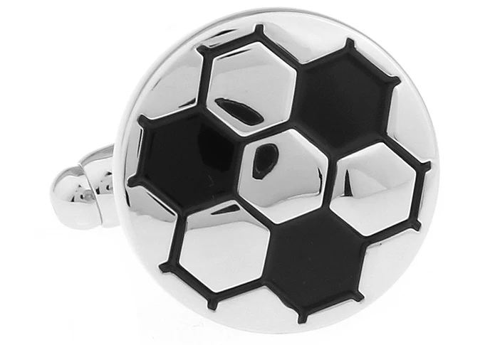 Igame masculino presente futebol abotoaduras atacado & varejo cor preta material de cobre novidade esporte design negócio terno accessaries