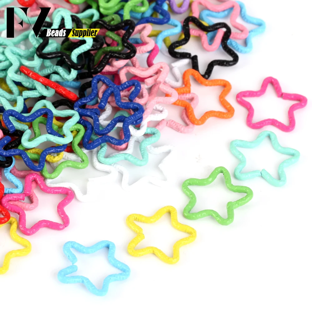 20pcs/lot 15mm Star Twisted Open Split Rings Jump Rings Connector For Jewelry Makings Findings DIY Handmade Supplies Accessories