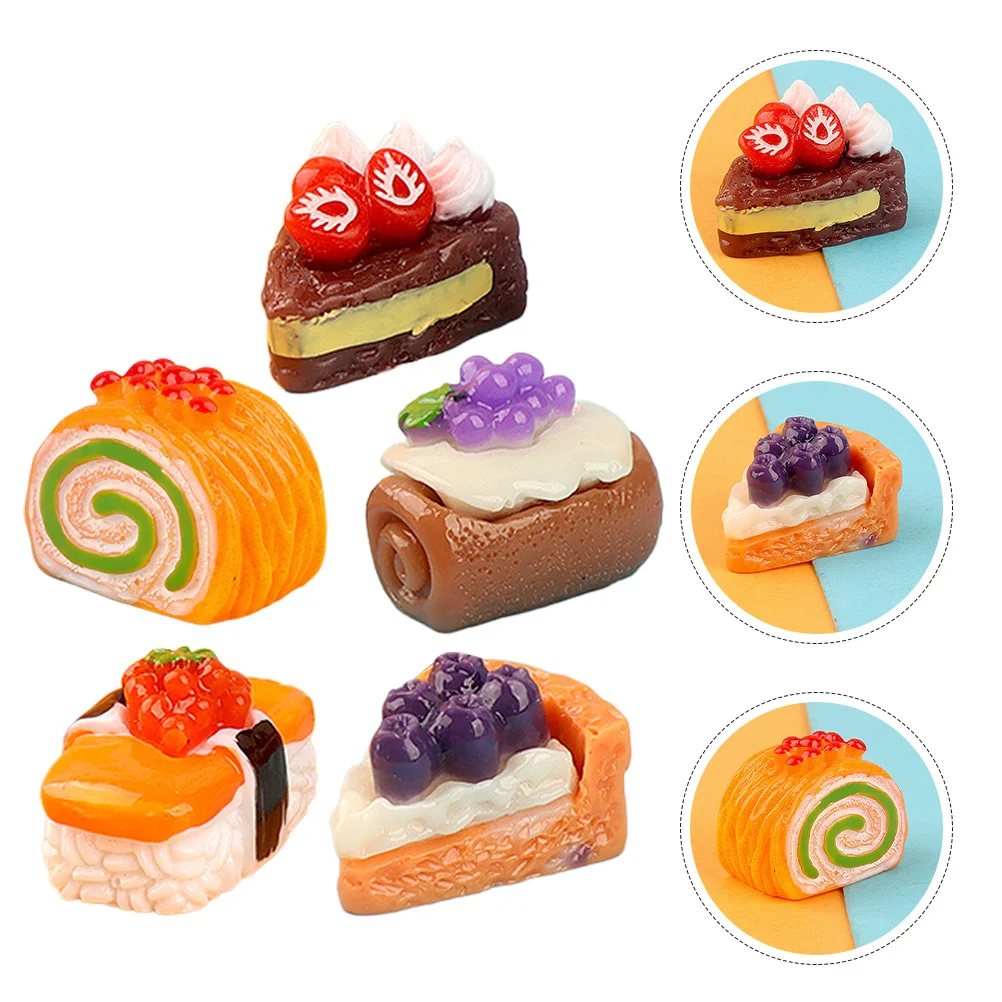 15 個装飾用フェイクケーキミニハウス樹脂フェイクフードオーナメントアクセサリーオーナメントミニデザート樹脂食品小道具