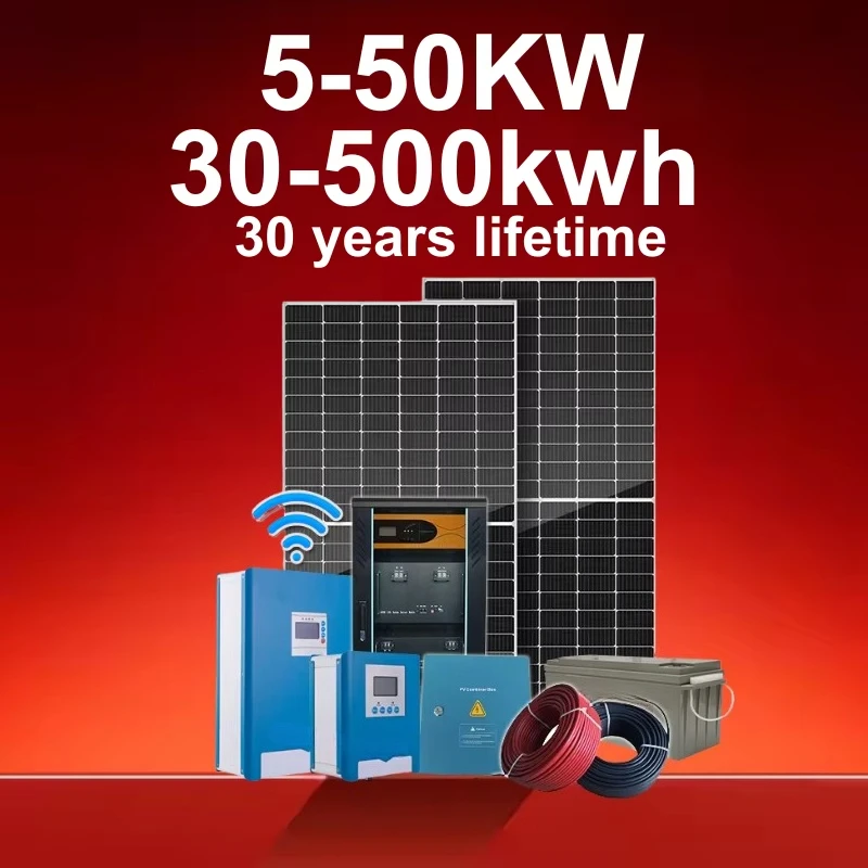 Industrial & Home Use 50KW On-Grid Hybrid Solar Energy System Complete Solution Provider with 100KW Panel Kit MPPT Controller