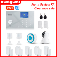 Awaywar Tuya Alarm System 433MHz Wireless WIFI GSM RFID Security kit APP Remote Control Burglar Smart Home PIR Door Detector