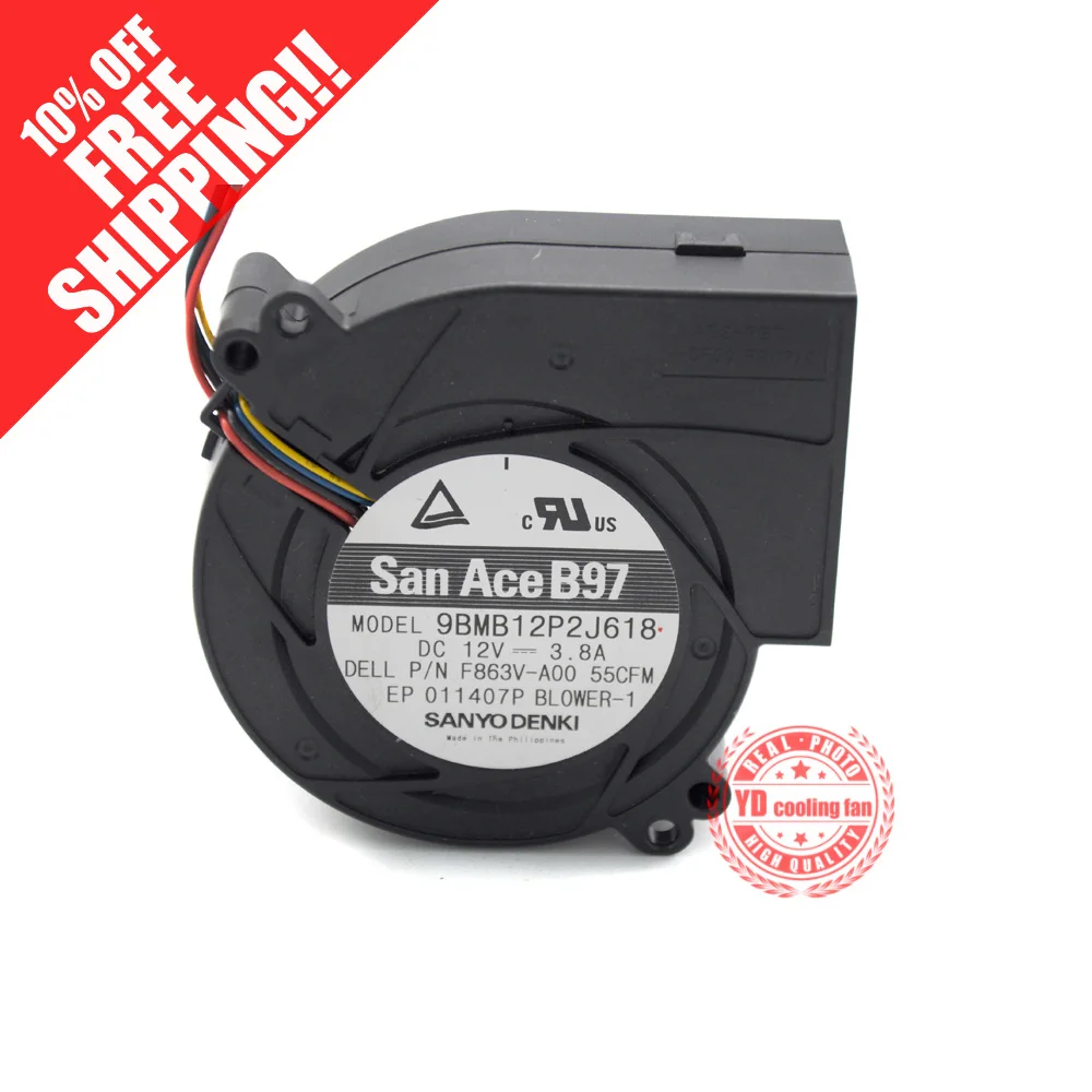 

НОВЫЙ SANYO DENKI SAN ACE 9BMB12P2J618 12 В 3,8 А 9733 вентилятор охлаждения с большим объемом воздуха