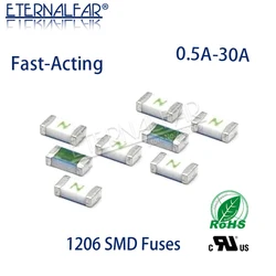 Fusible de restauración SMD de desconexión positiva de una sola vez, fusible de montaje en superficie de cerámica de acción rápida 0501010.MR, CC12H10A, CC12H15A, 1206, 3216, 10A