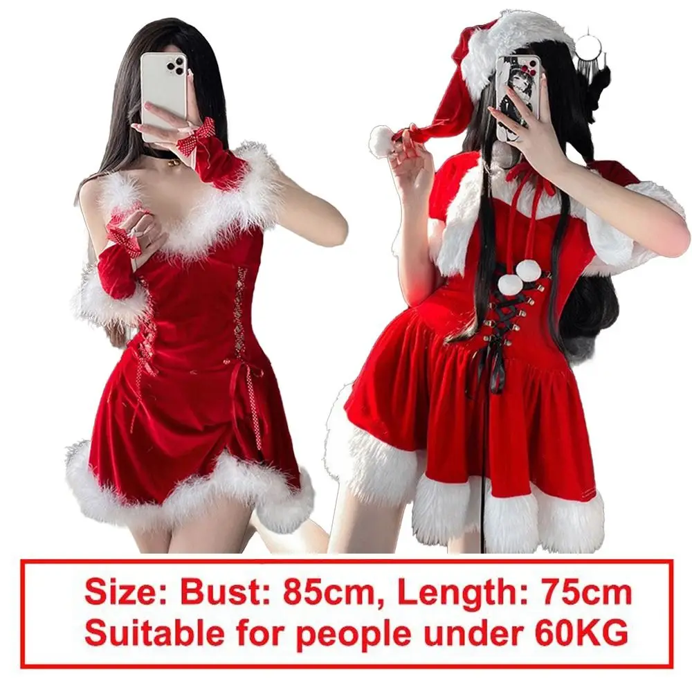 Robe de noël en velours rouge, Costume de fête de carnaval, Costumes de Cosplay, tenue de fête de vacances, nouvelle collection