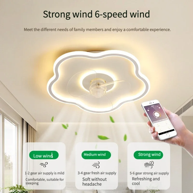 

NEW Cloud Ceiling Fan Light Led Shak Head Electric Fan Ceiling Lamp Living Room Bedroom Intelligent Remote Control Fans Lighting