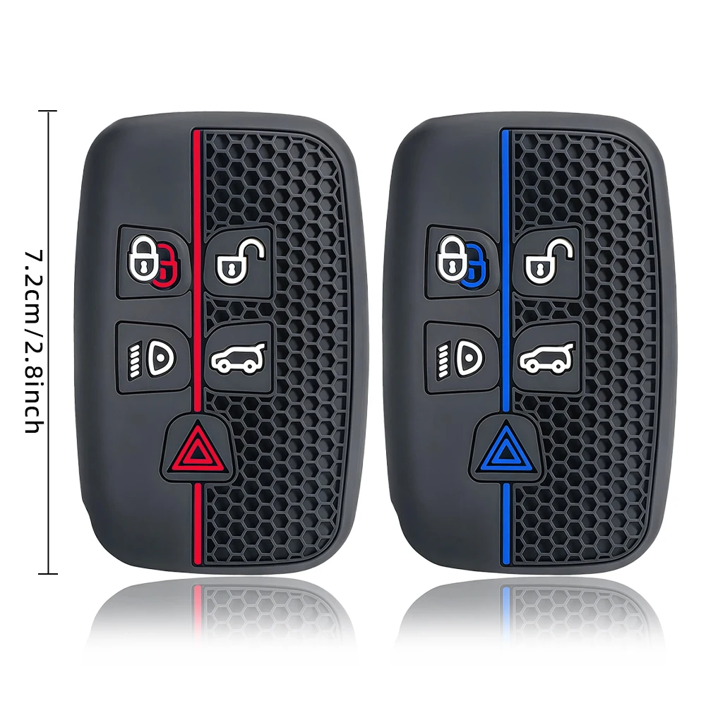 Silicone 5 Button Car Key Cover Case Holder Protector For Land Rover Discovery 4 Freelander 2 Range Rover Evoque 2018 2017 2016 - view 6