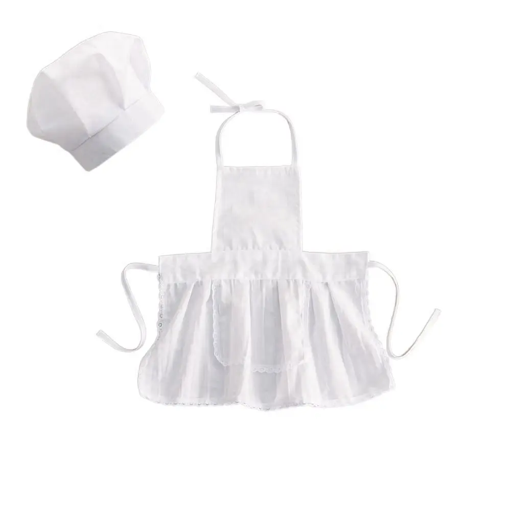 

2pcs/set Cotton Chef Cooking Hat Soft Photo Accessories Newborn Photography Props Infant Photo Clothes Baby Costume