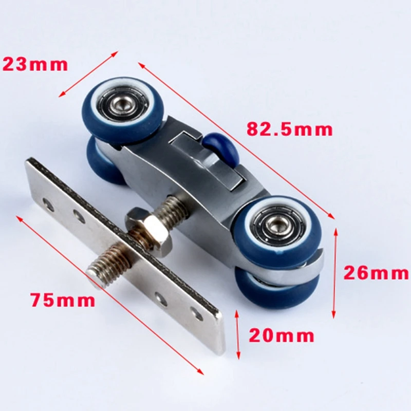 2X Bifold Door Hardware Wooden Sliding Door Pulley Furniture Hardware Wheel Barn Door Roller