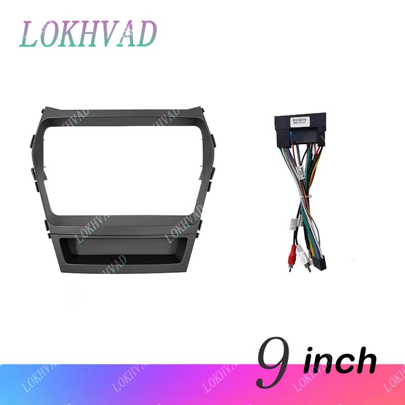 

9 Inch 2din Car Fascia For HYUNDAI IX45 / SANTA FE 2013-2018 Stereo Panel Dash Mount Installation Double Din Car DVD Bezel Frame
