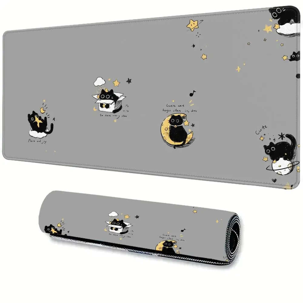 

Cute Cartoon Cat Mouse Pad Green Large Computer Keyboard Pad Natural Rubber Anti-Slip Pad Perfect Gift for Girlfriend Women