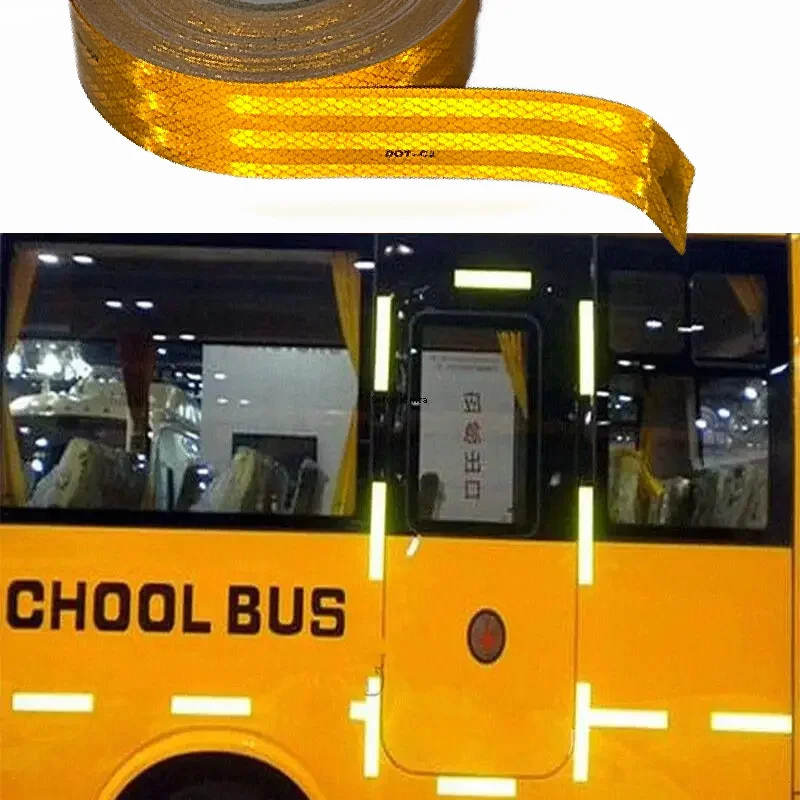 

High Visibility Yellow Reflective Tape Waterproof Self-adhesive Stickers Safety Warning Reflectors Strips Safety Tapes Decor