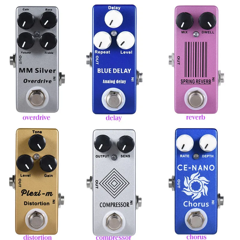 Mosky Golden/Silver Horse Guitar Pedal Effect Pedal Power Supply Overdrive Distortion Booster Delay Reverb Fuzz LOOP BOX Effect