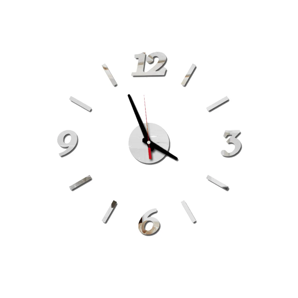 

Large Digital Wall Clock Black Acrylic Mirror Silent Operated Modern Frameless Decor For Living Room Bedroom Office