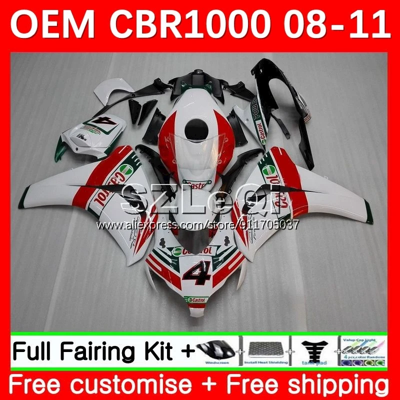 Injection For HONDA CBR 1000 CBR1000 RR CC 1000RR CBR1000RR 08 09 10 11 Castrol red 51No.14 1000CC 2008 2009 2010 2011 Fairing