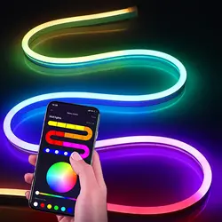 Neon Rope Lights Music Sync DIY Control MeRGBW Multicolor Chasing Strip Tape Gaming Room Living Bedroom Wall Decor Night Light