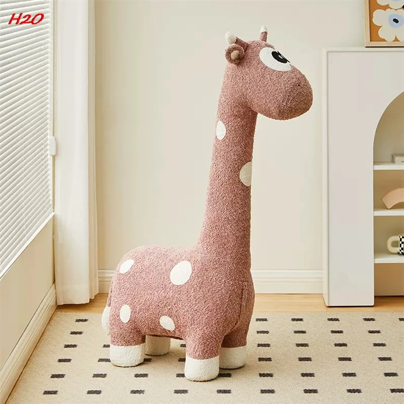 Oversized Creative Giraffe Sitting Stool Animal Scandinavian Shoeshine Stool Holiday Gift Floor Children Handmade Ornament News