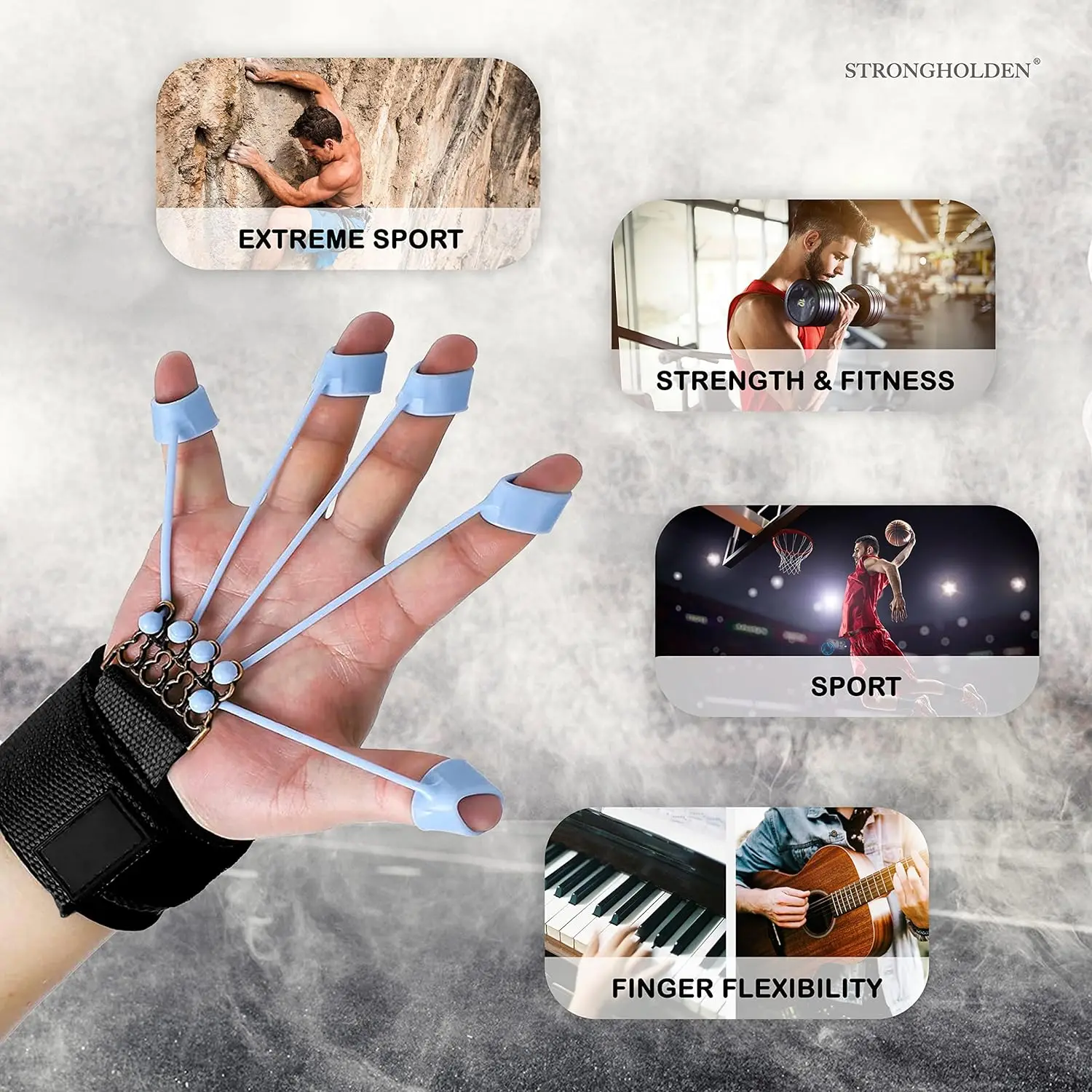 Silicone Hand Grip Device Finger Strengthener Hand Exerciser Forearm Grip Workout Set For Improving Finger & Wrist Strength