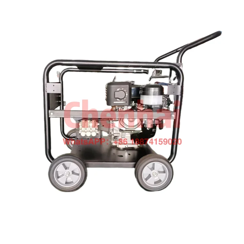 

High Pressure Washer Sewer Cleaning Equipment 15hp Gasoline Engine Sewer Jetting Machine