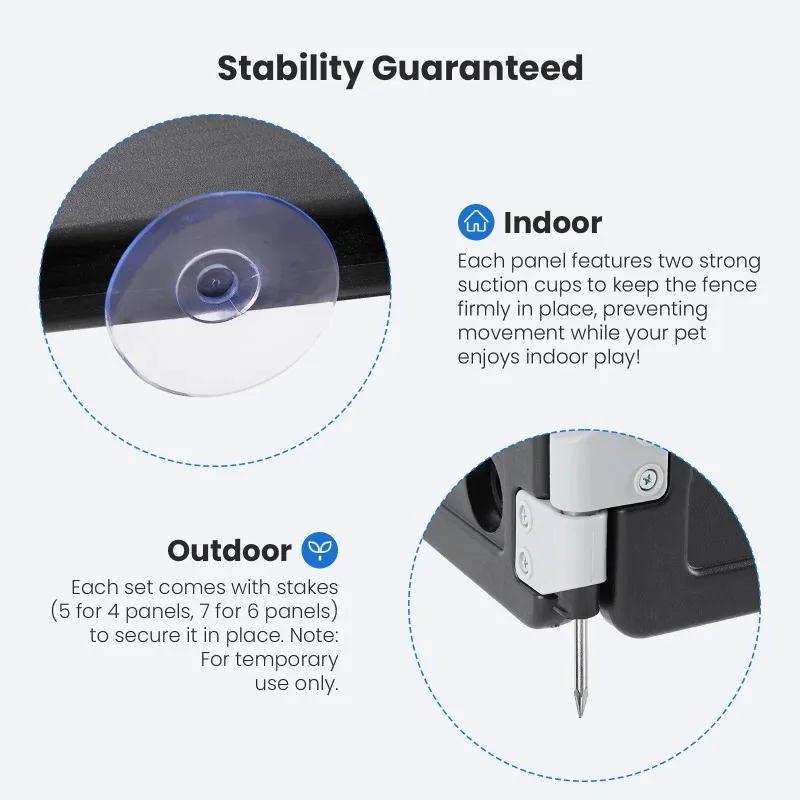روضة كلب بلاستيكية من كونسيتا مقاس 24 بوصة، سياج للحيوانات الأليفة مكون من 4/6 ألواح للكلاب الصغيرة