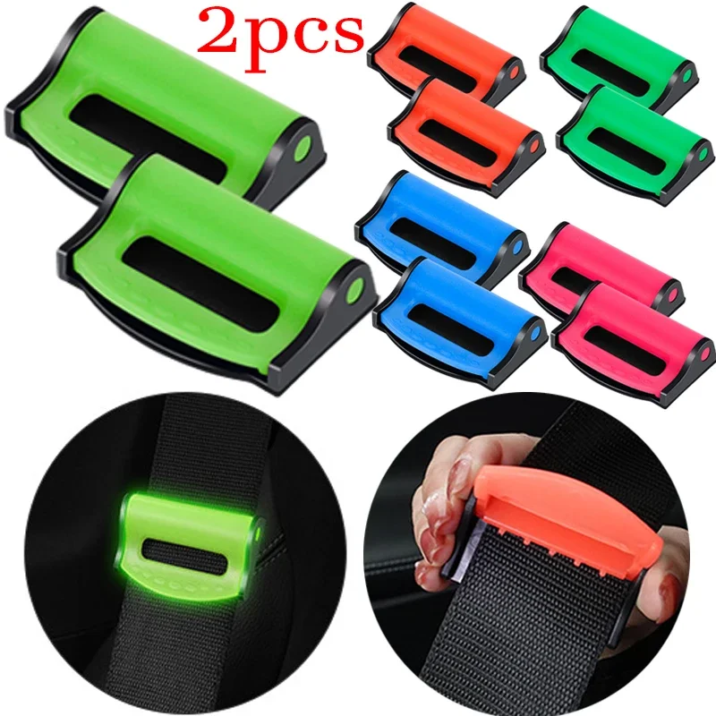 

2Pc Car Safety Belt Buckle Clip Plastic Adjustable Car Seat Belt Buckle Clip Luminous Seatbelt Adjuster Stopper Auto Accessories