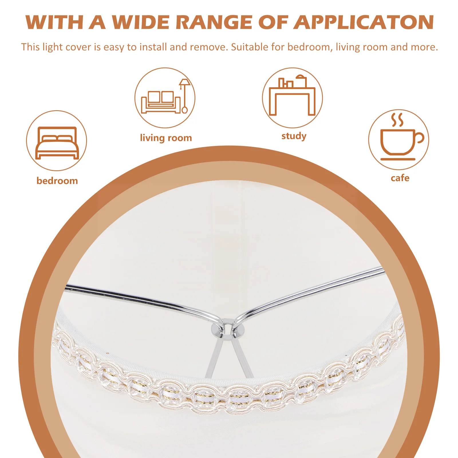 الثريا عاكس الضوء النسيج غطاء خفيف معدني جو دافئ غرفة نوم غرفة المعيشة دراسة مكتب مشبك صغير على المصابيح #2