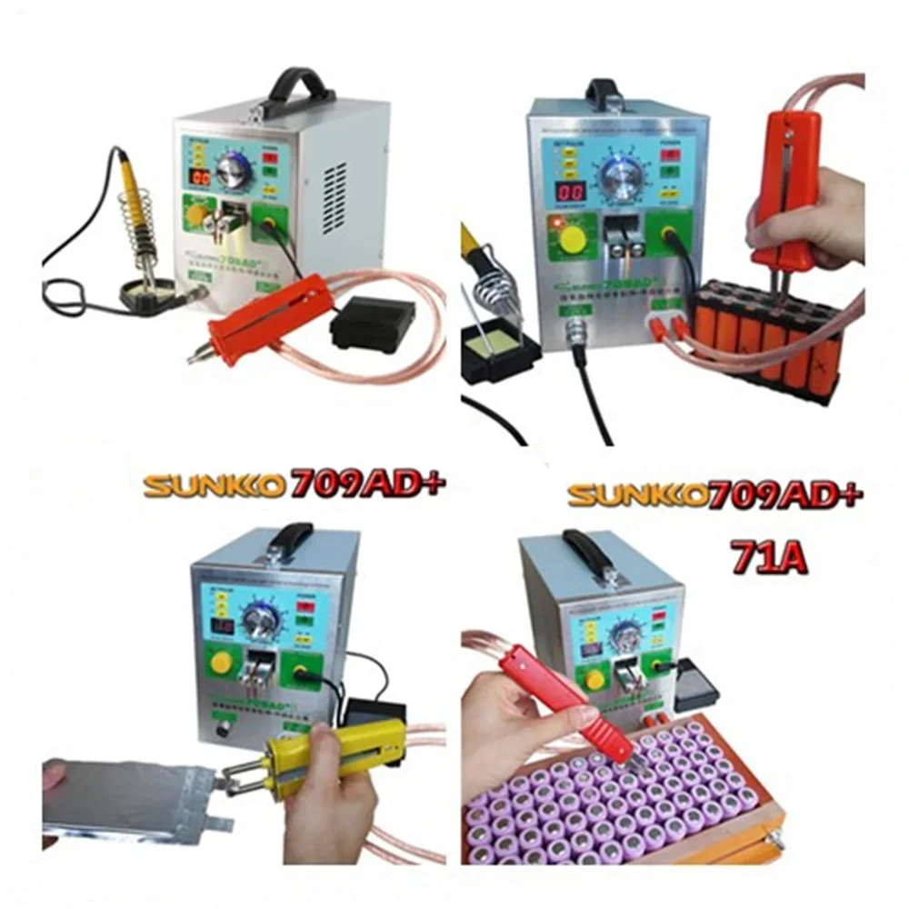 4 In 1 220V SUNKKO 709AD+ Pulse Battery Spot Welder For 18650 Battery Pack Welding Machine With Welding Pen