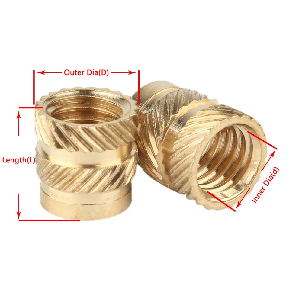 Seleadlab 50/100/200pcs M3 3x5x4 Threaded Insert Knurled Brass Embedment Nut For 3D Printer Voron 2.4 Trident