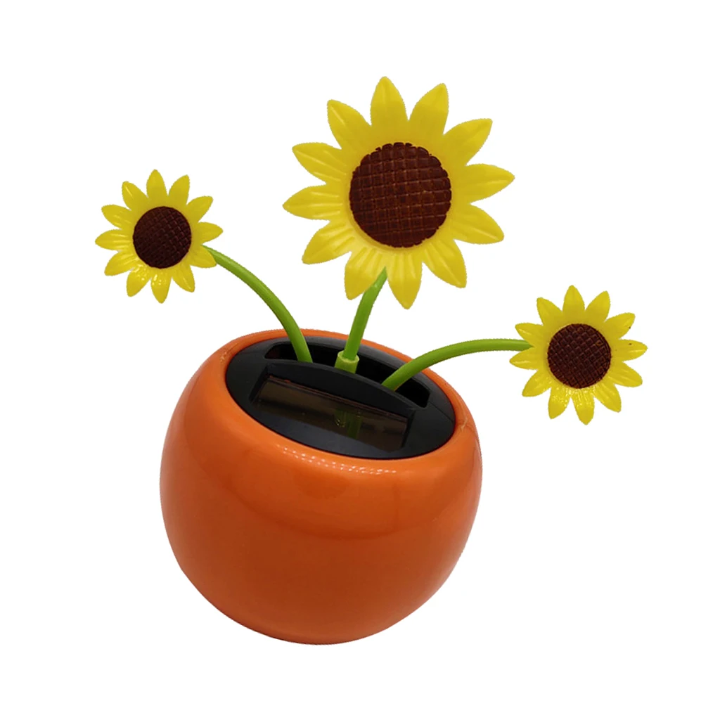 

Office Cute Honey Bee Insect Swing Car Dashboard Decor Dancing Sun Flower Solar Powered Solar Sunflower Ornament