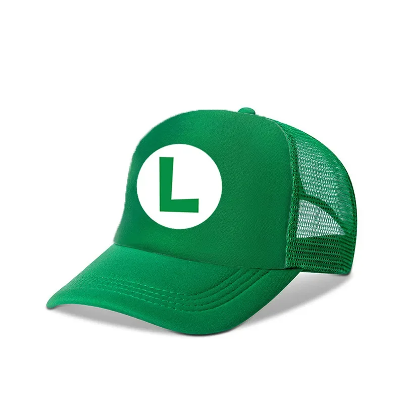 Mario Bros Cap Luigi Peach Princess Children Anime Game Figures Baseball Cap Mario Costume Sunshade Letter Hat Kids Gift