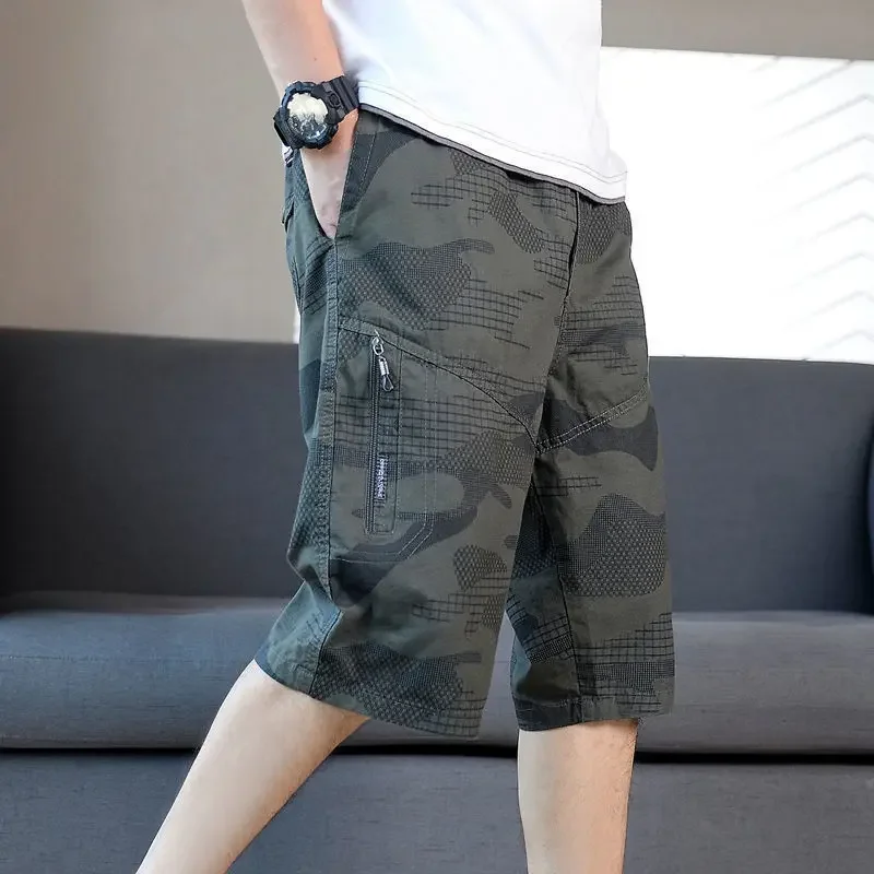 2024 Summer Mens Casual Shorts Mens Camouflage Outdoor Cargo Short Pants Multi-pocket Tactical Joggers Capris Shorts Size 6XL