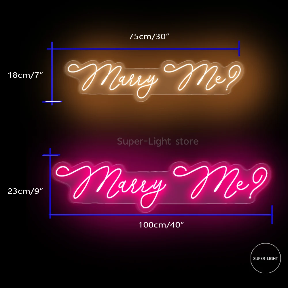 100cm Marry Me Neon Sign, Voorstel Decor, Led Neon Sign, Aangepaste Bruiloft Neon Signs, Verloving Party Decor, Bruids Douchebord