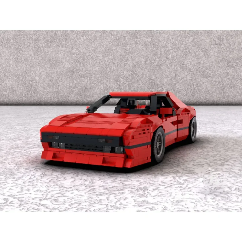 MOC-128825 الأحمر الكلاسيكي F8 سيارة رياضية سباق بنة نموذج 1451 أجزاء MOC الإبداعية بنين الأطفال عيد ميلاد بناء لعبة