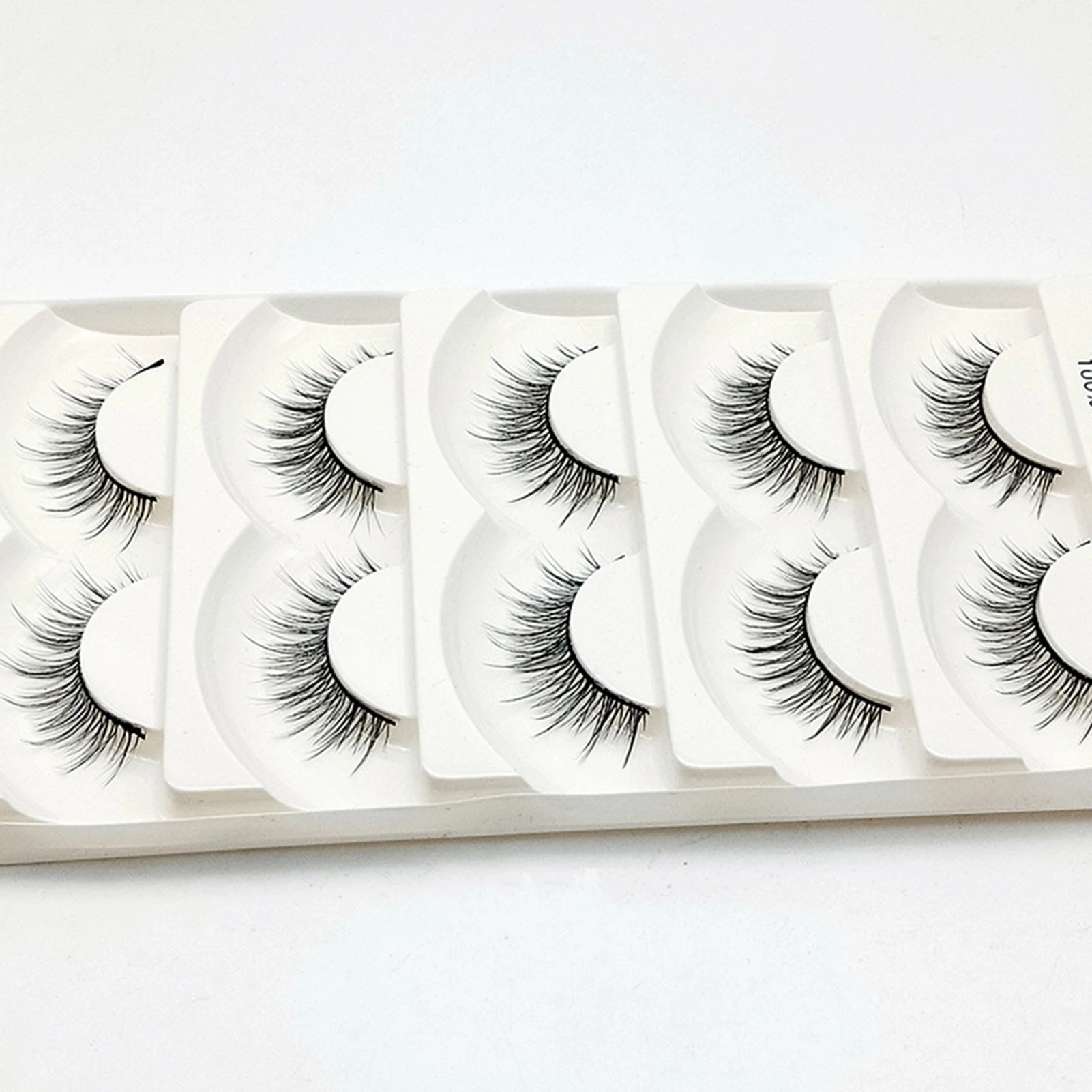 Black Band Wispy Eyelashes Lightweight Fur False Eyelashes for Beauty Eye Cosplay DIY Makeup