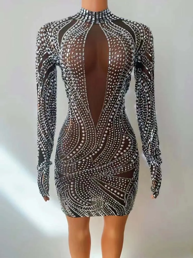 High Quality Hot Diamond Stretch Sexy Buttocks Wrapped Dress 2024 New Fashion Custom Women'S Clothing