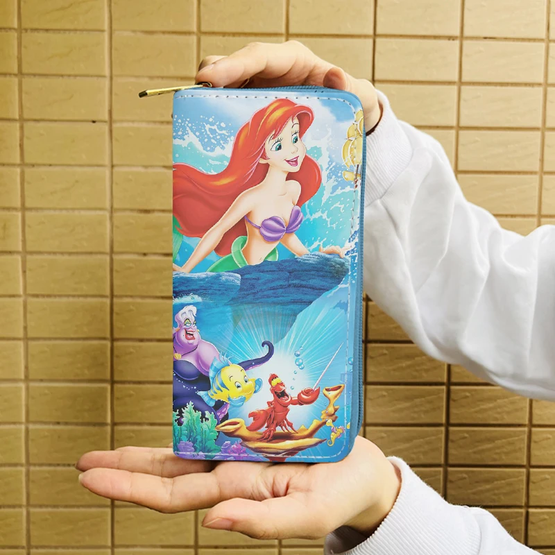 Disney Princess mermaid 5581 Anime Wallet Cartoon Wallets Zipper Coin Bag Casual Purses Card Unisex Gift