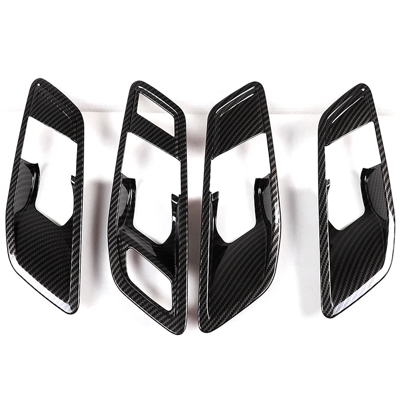 For BMW 1 2 Series F40 F44 2020-2024 ABS Carbon Fiber Inner Door Handle Frame Cover Stickers Trim Car Accessories