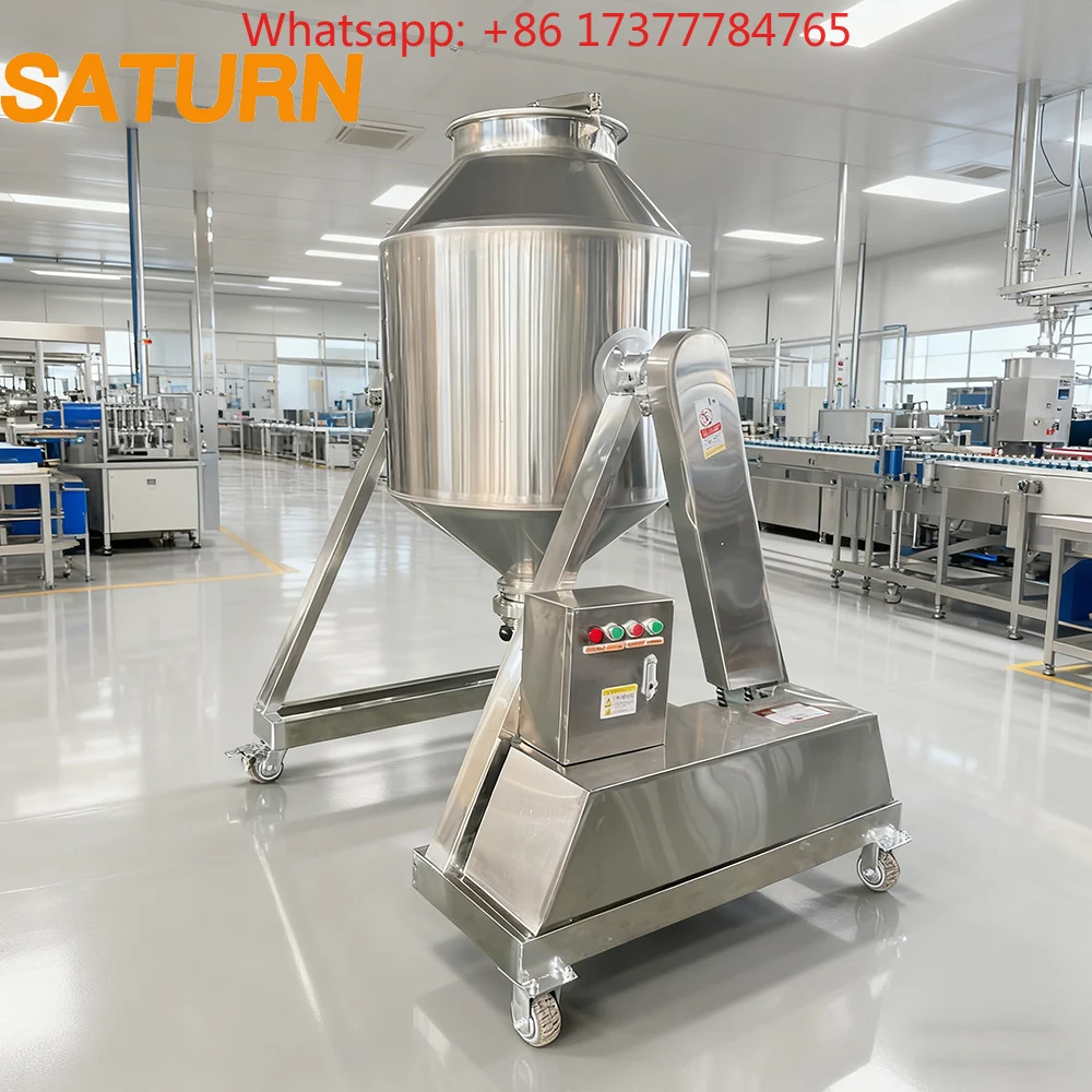 Factory Supply Dry Powder Mixing Stainless Steel Drum Mixer Machine 40L 60L 90L for Food