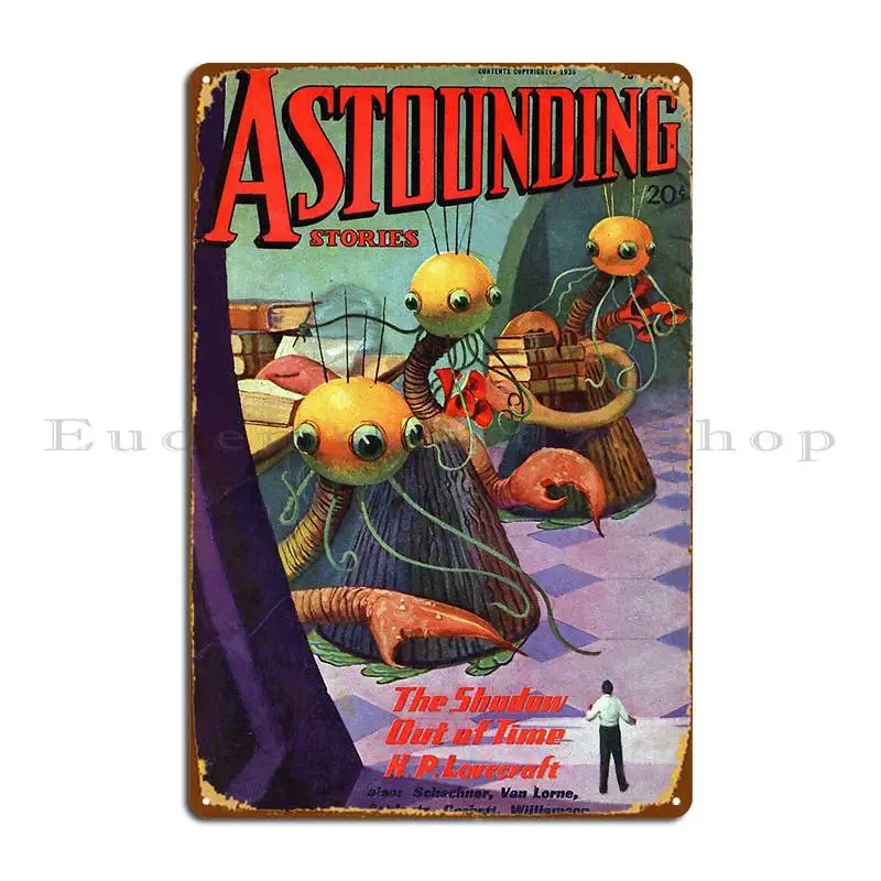 H P Lovecraft في قصص مذهلة اللب الخيال علامة معدنية جدار جدارية الحديد سينما جدارية جدار الكهف تين تسجيل ملصق #1