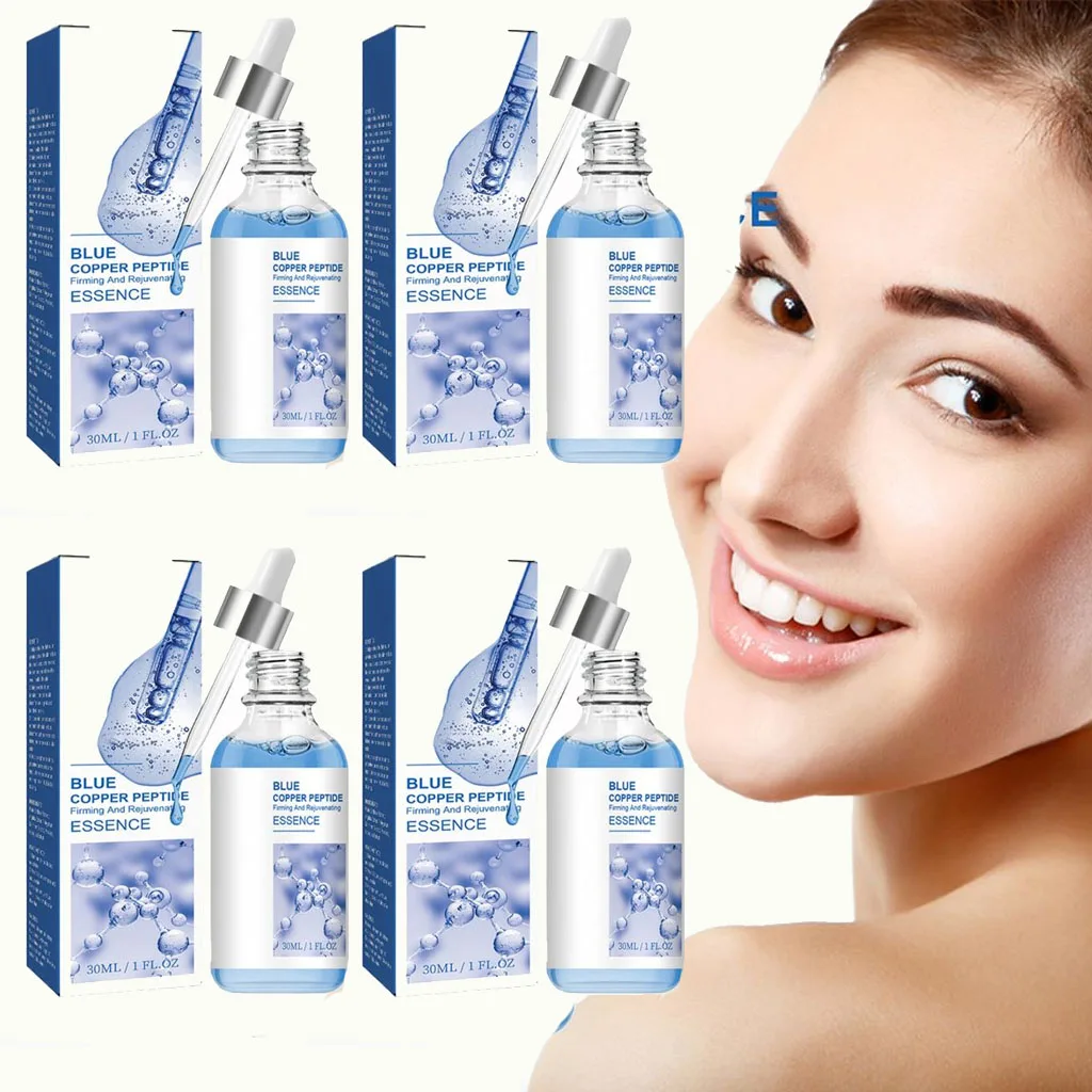 Blue Copper Peptide Serum Rejuvenating Facial Firming Lifting Moisturizing Brighten Skin Tone Skin Care Products Cosmetics
