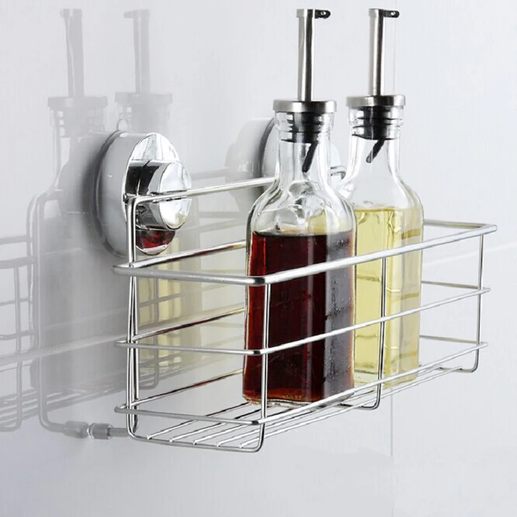 Soporte de almacenamiento de acero inoxidable, ventosa, estante de pared para baño profundo, champú, Gel de ducha, soporte de baño