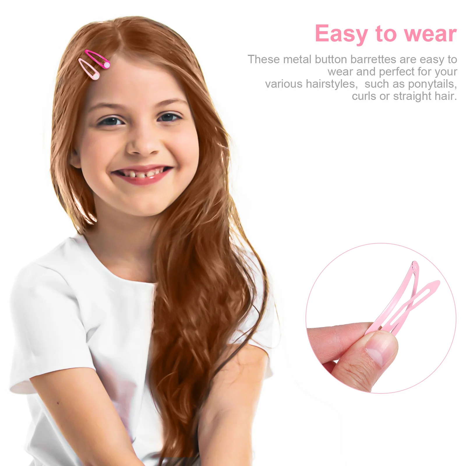 

50pcs Water Drop Hair Clips Colorful Acrylic Toppers for Women Snap Barrettes Fine Thin Hair Styling Accessories