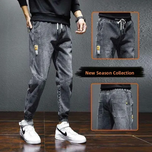Fleece Lined Casual Workwear Jeans Men's Loose Fit Harlan Trousers Autumn Winter Wear Resistant Denim Pants Youthful Vitality...